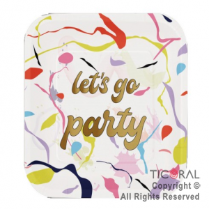 LET�S GO PARTY PLATO GRANDE CUADRADO x 8